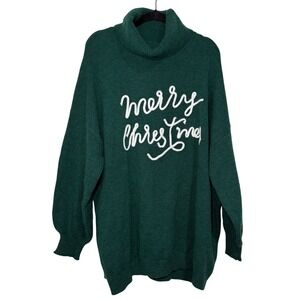 Bloomchic Anti-Pilling Letter Graphic Elastic Cuffs Pullover Merry Christmas 3X‎